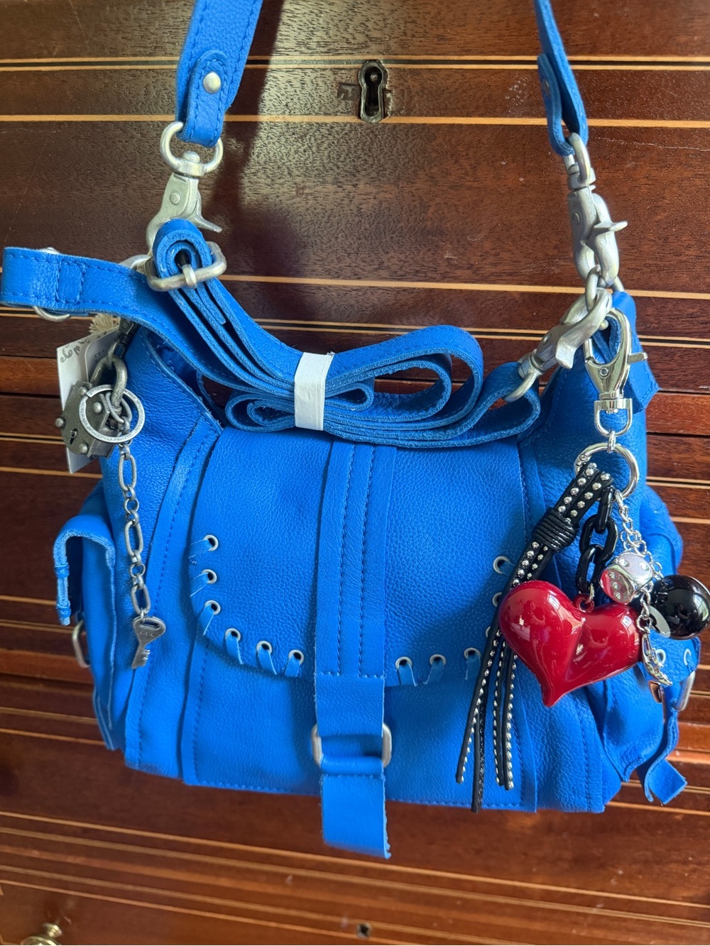 NWT We The Free Baby Leigh Tote Bag in Sapphire (charm bag included!)